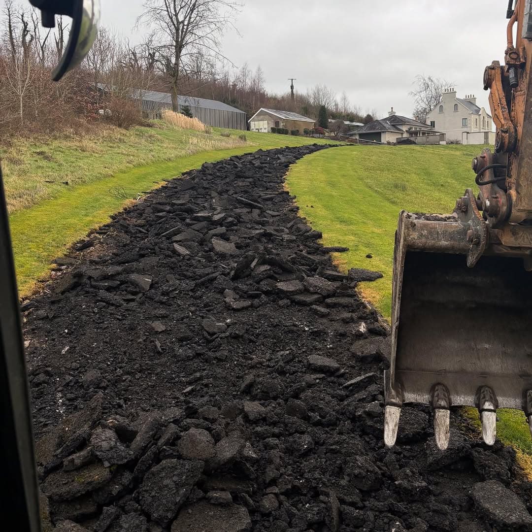 Road removal and drainage works on a civil engineering site